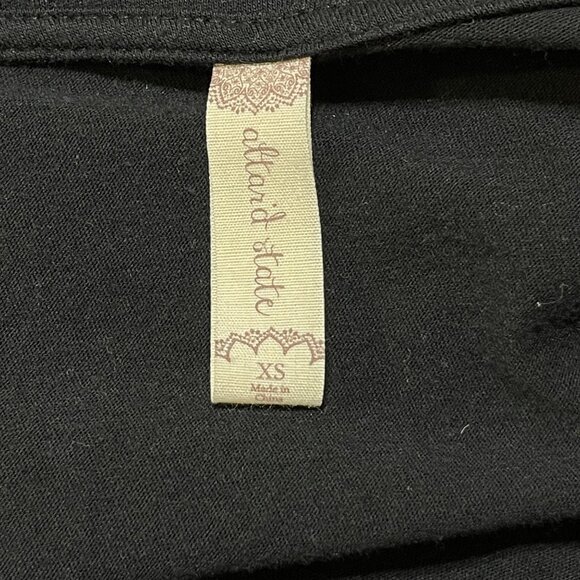 Altar'd State T-Shirt Top Long Sleeve Twist Front Black XS Extra Small - Picture 4 of 6